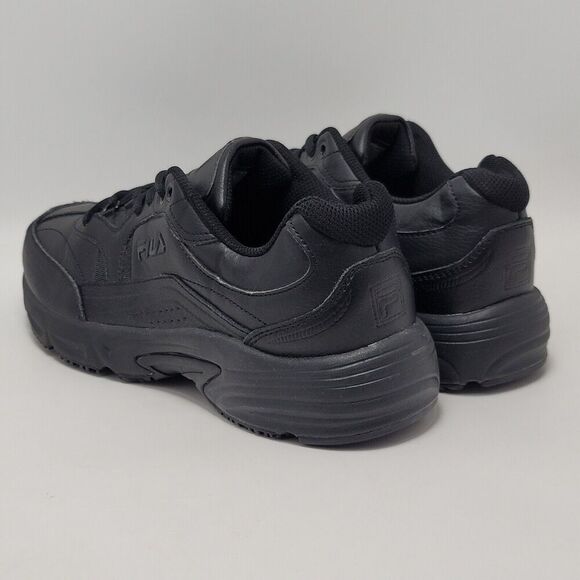 FILA Womens Memory Workshift Slip Resistant Low Leather Sneakers Black Size 9 - Picture 11 of 12